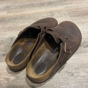 Birkenstock Dark Brown Leather Clogs